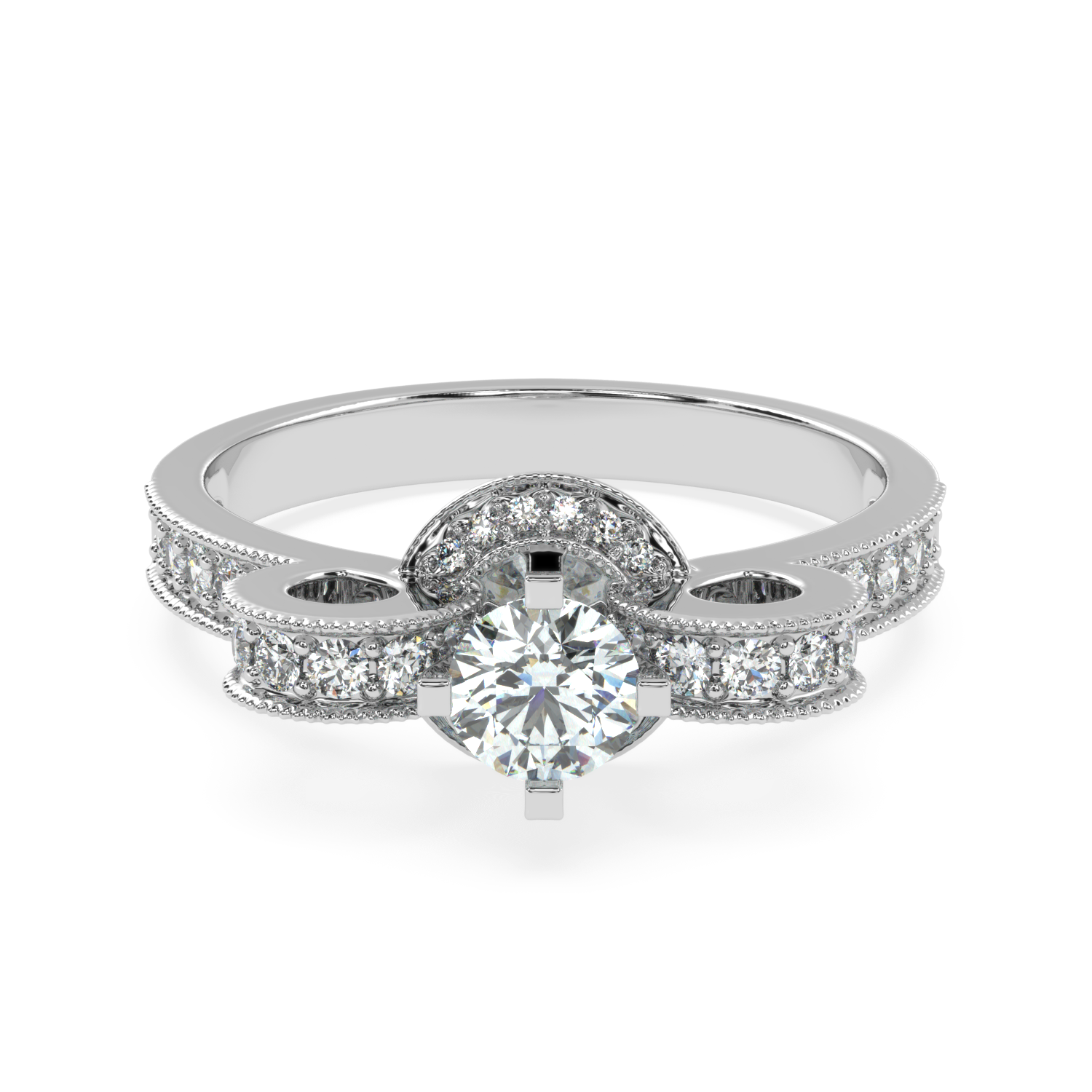 Buy 0.68Ct Vintage Halo Natural Diamond Ring | SolitaireKart